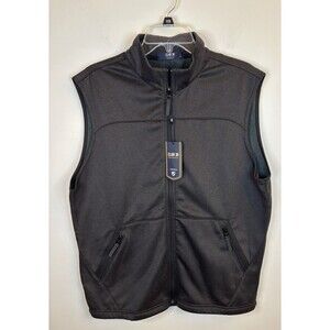 CREMIEUX CLUB 38 Performance Vest Men Large Charcoal Gray Full Zip Pockets Golf